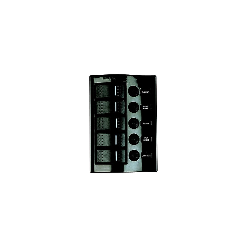 Sea-Dog 5-Gang Wave Rocker Switch Fuse Panel