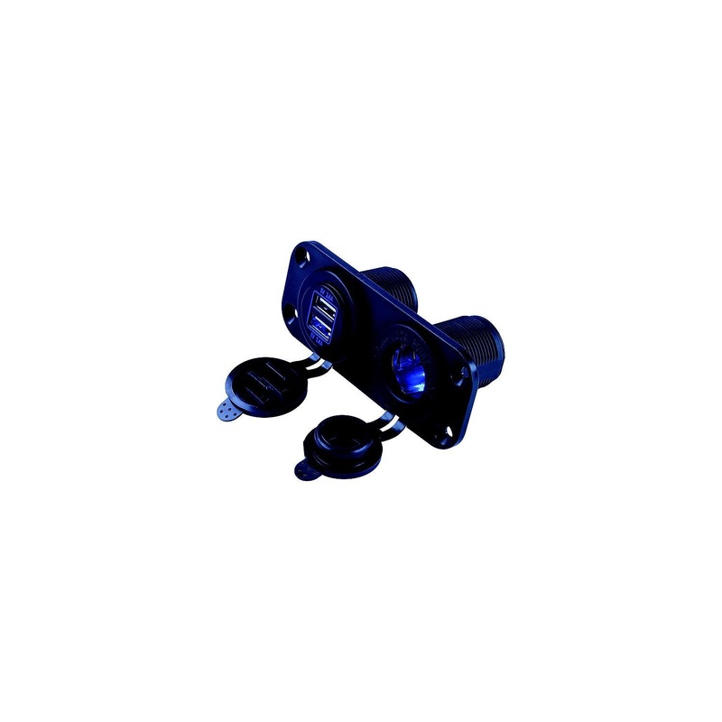 SeaDog 426505 Double USB 12V to 24V Input & Power Socket Panel – Includes Screws & Connectors