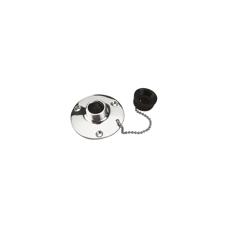 SeaDog 512120 Washdown Water Outlet – #8 Fastener – Brass Chrome Plated – Includes Cap & Chain