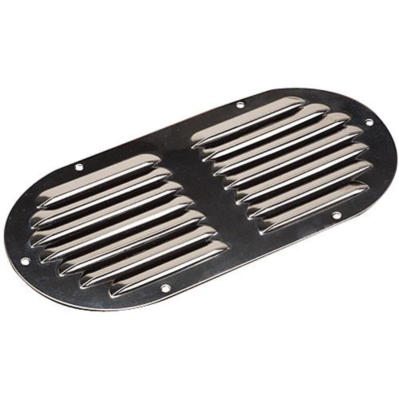 Seadog 3314051 Oval Louvered Vent, Stainless Steel
