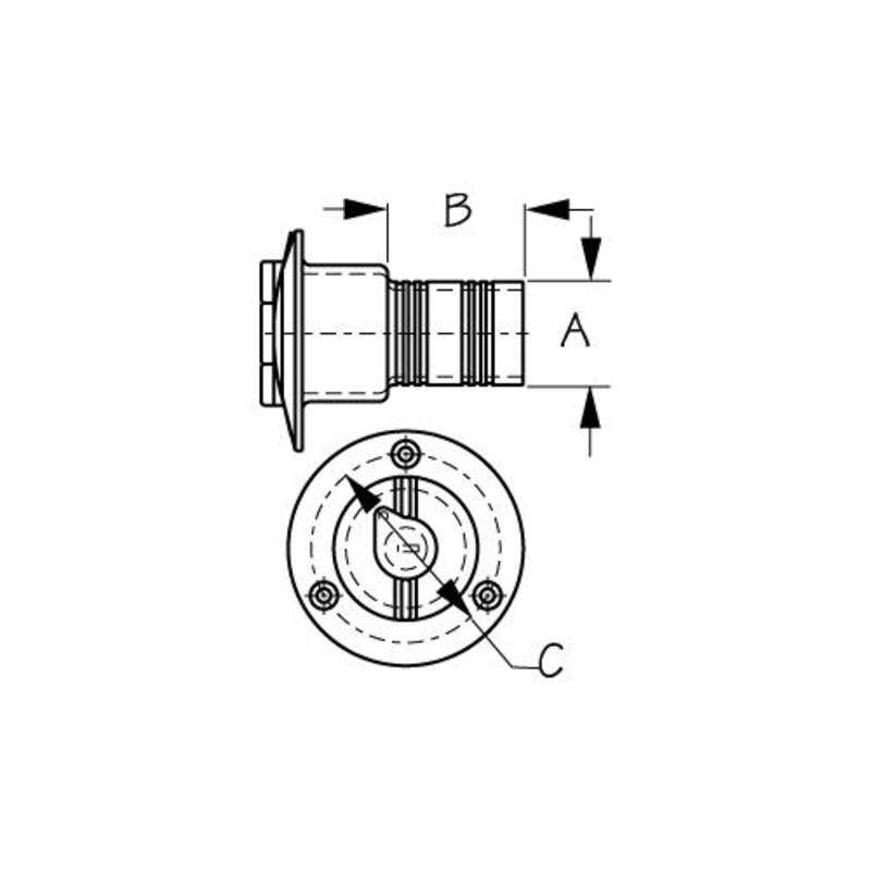 SeaDog 351321L1 Locking Diesel Hose Deck Fill w/Keys, 1-1/2 Hose