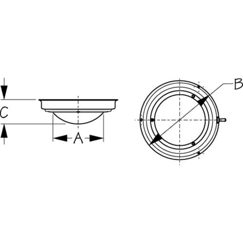 SeaDog 4002001 Stainless Steel Dome Light, 12V with On/Off Switch, 6-3/4 Dia.