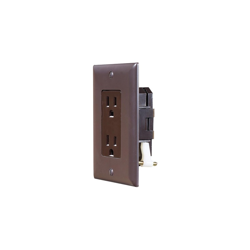 BRWN DUAL OUTLET W/COV-PLATE