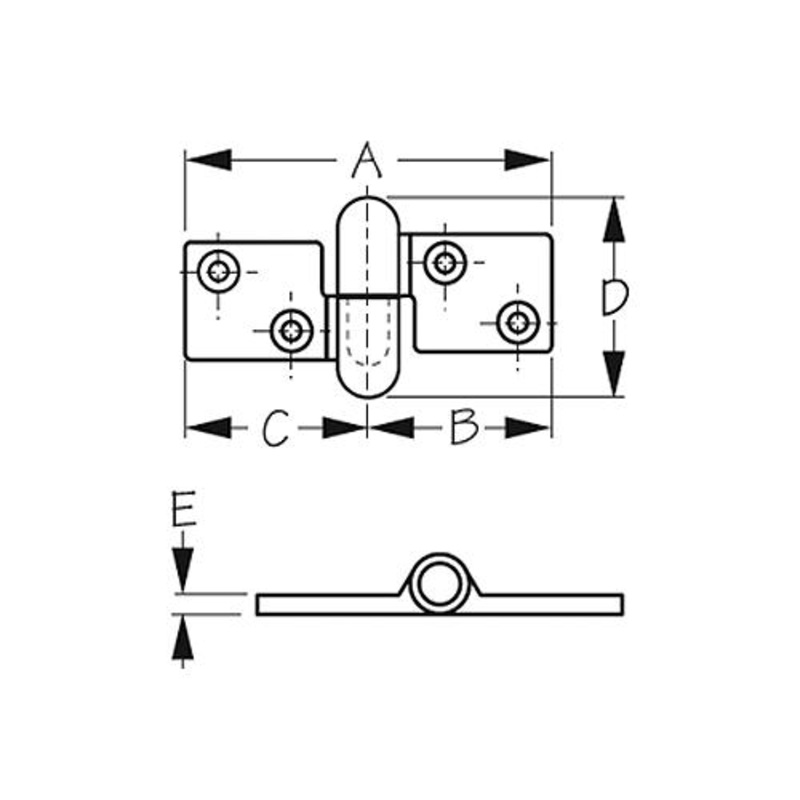 Chrome Brass Take-Apart Hinge(