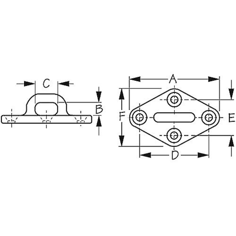 SeaDog 088623 Diamond Eye Plate – Cast 316 Stainless Steel – 1/4 Fastener