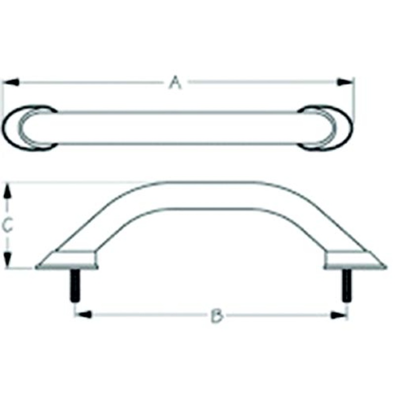 SeaDog LED 12V Stud Mount Hand Rail – (6) Blue LED’s – Formed 304 Stainless – 5/16 Fastener