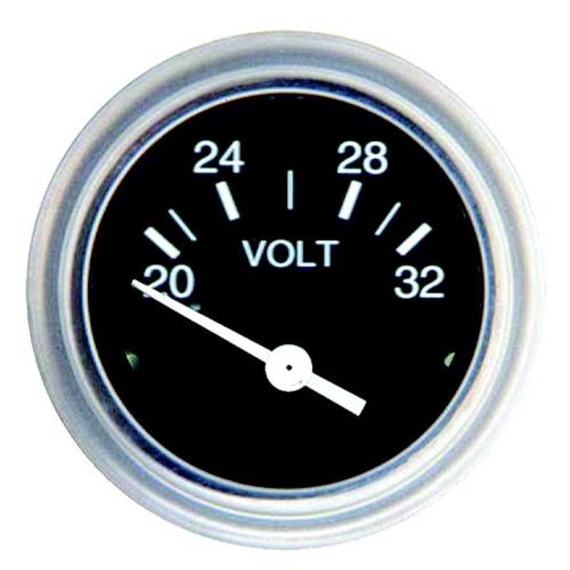 Sierra 80134P Heavy Duty Series 2 12V System 10-16 VDC Dial Range Voltmeter Gauge