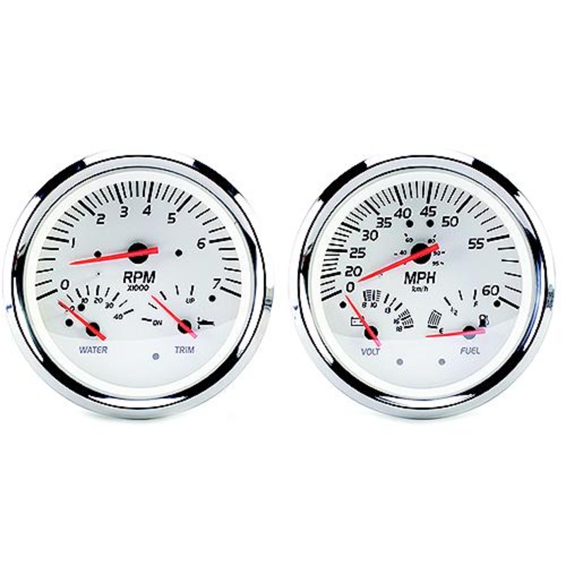 Sierra 21000P White Series Multi-Function Gauge Kit, Mercury / Yamaha