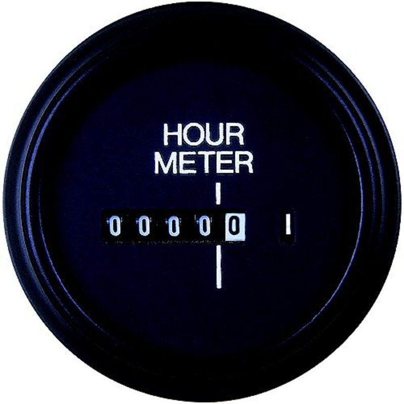 Sierra 56966P Round 2 Black Universal Hour Meter Gauge