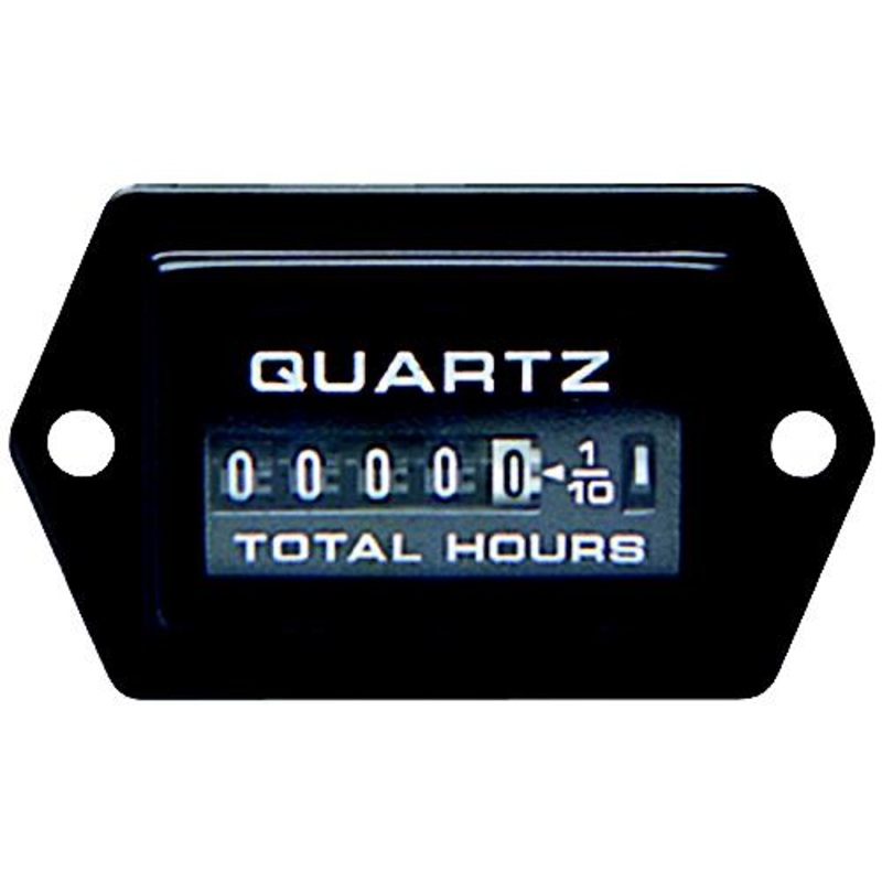 Sierra 56967P Rectangular 2.1 x 1.2 Black Universal Hourmeter Gauge