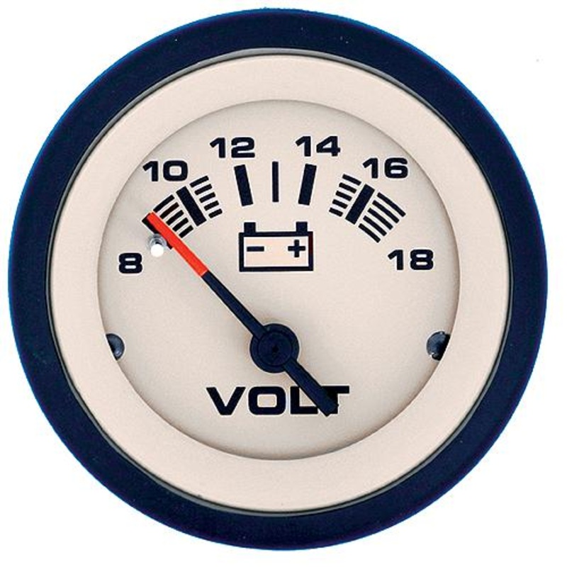Sierra 59708P Sahara Series 2 Black & Tan 12V 8-18 VDC Voltmeter Gauge