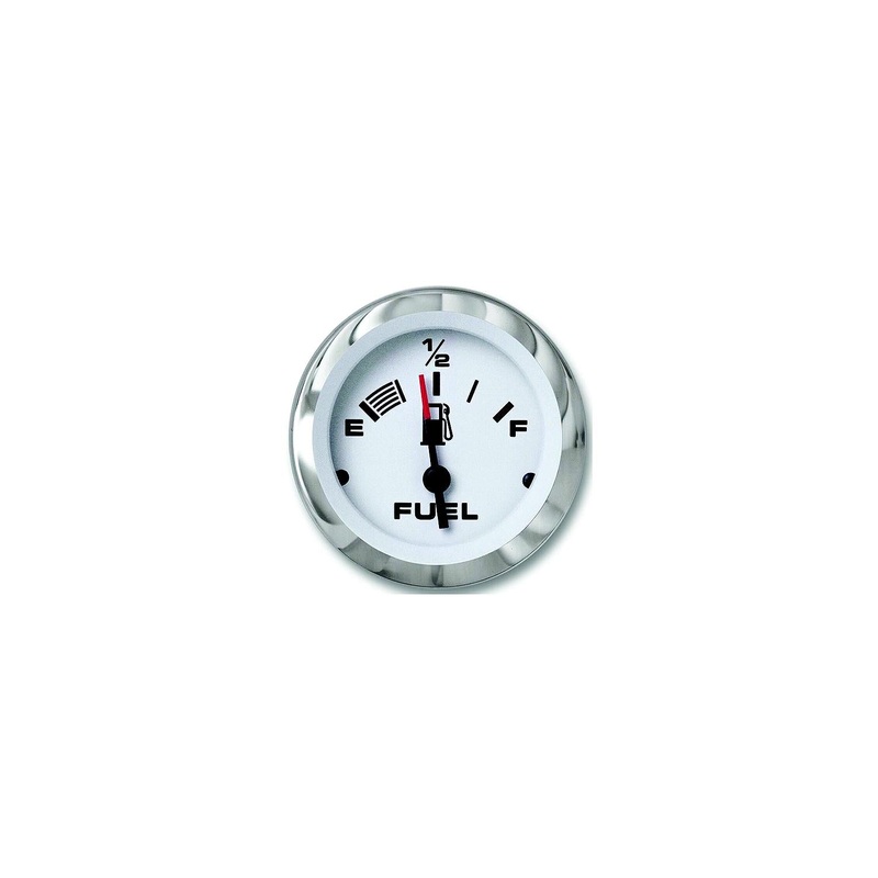 Sierra 65496P Lido Series 2 White & Stainless Steel Fuel Gauge
