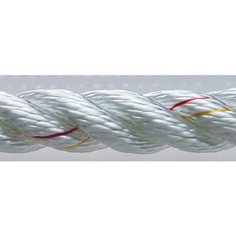3 Strand Nylon Dockline, 1/2 x 25 White