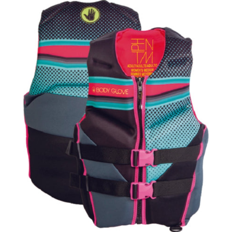 Body Glove 23224WAQUPNKL Women’s Phantom Evoprene Vest, Aqua/Pink, Large