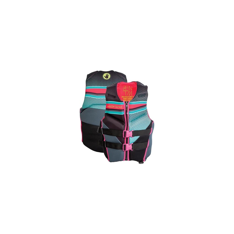 Body Glove 23224WAQUPNKS Women’s Phantom Evoprene Vest, Aqua/Pink, Small