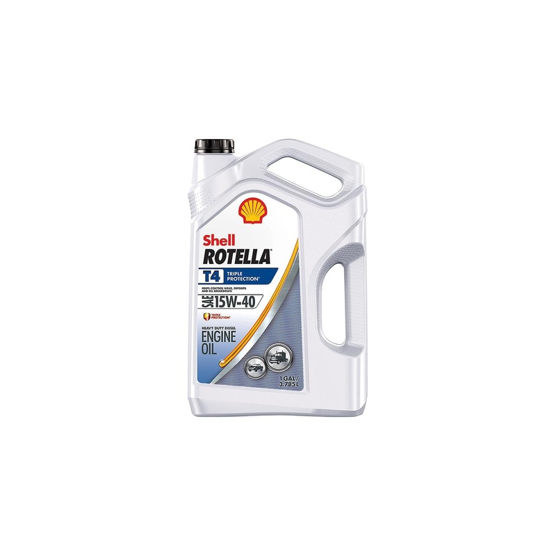 Shell 550045126 Rotella T4 Triple-Protection Heavy-Duty Diesel Motor Oil, 15W-40, 1 Gal., Pack of 3
