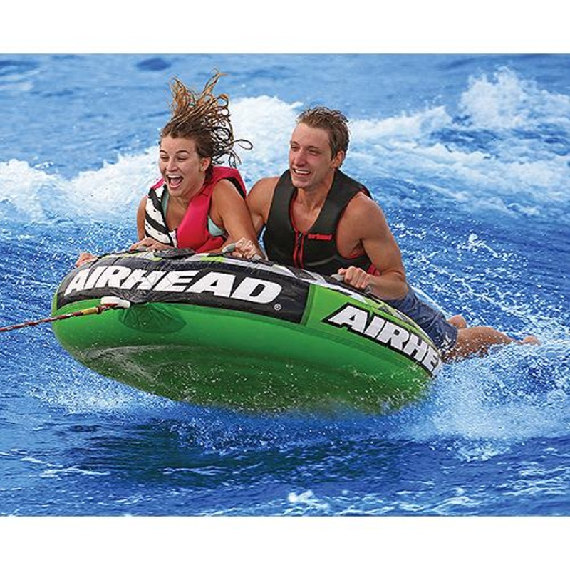 Airhead AHT22SL Inflatable 2 Person Rider Green Slice Deck Tube
