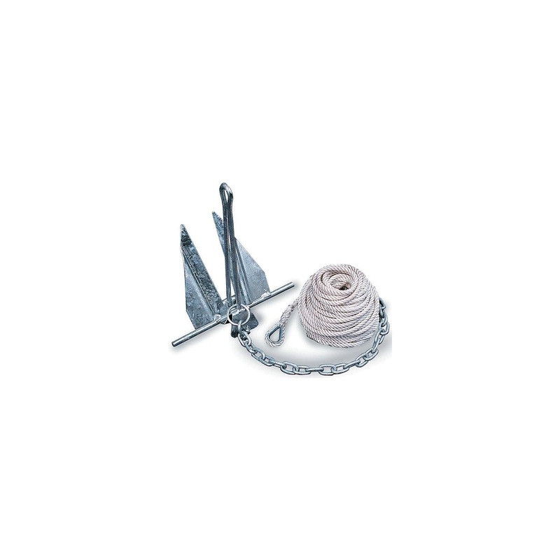 Tie Down Engineering Quik-Set Hooker Anchor Kit Includes Anchor, Anchor Line, Chain and (2)  Shackles