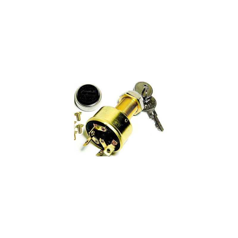 Sierra MP39070 Conventional 4 Position 1 Brass 4 Screw Terminal 12V 15 Amp Ignition Starter Switch