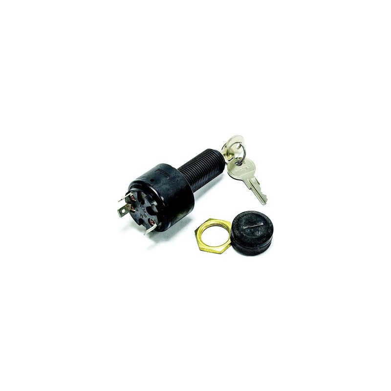 Sierra MP39770 Conventional 3 Position 1 1/8 Polyester 3 Blade Terminal 12 15 Amp Ignition Starter Switch