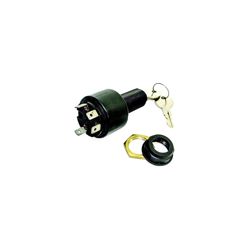Sierra MP39800 Conventional 4 Position 1 1/8 Polyester 4 Blade Terminal 12V 15 Amp Ignition Starter Switch