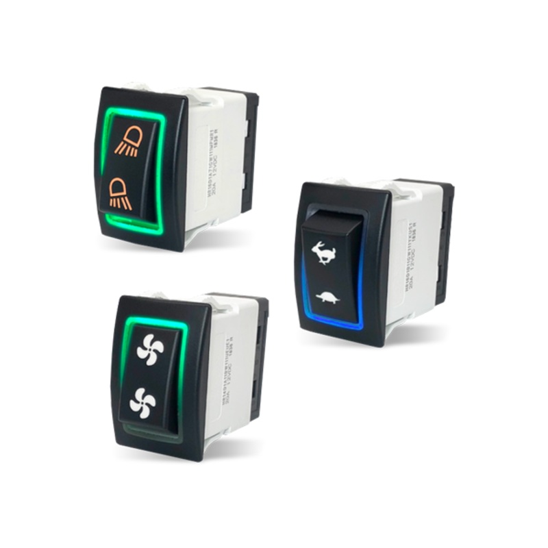 Sierra RK40630G Rocker Switch w/Halo LED Light, ON – ON, SPST, Geen