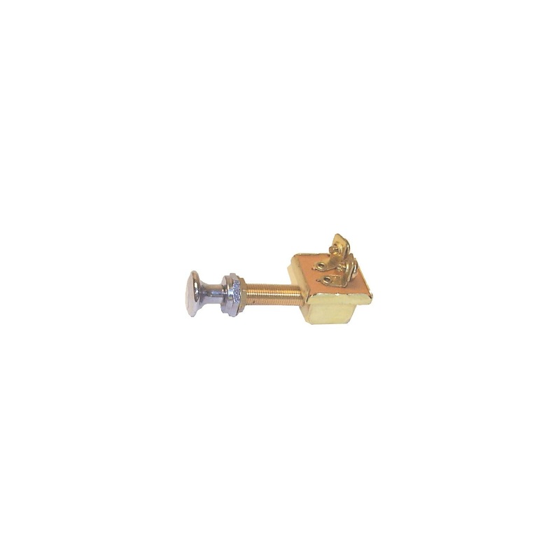 Sierra MP39380 Waterproof Off/On 2 Screw Terminal SPST Push-Pull Switch – Chrome & Brass Knob