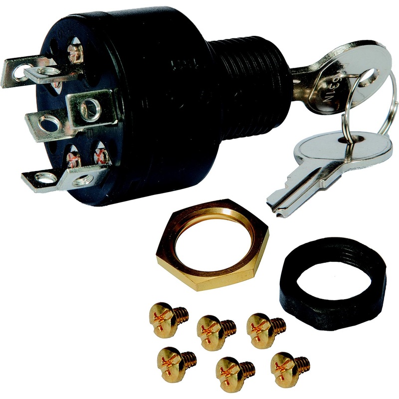 Sierra MP41000 Magneto 3 Position 5/8 Polyester 6 Screw Terminal 12V 15 Amp Ignition Starter Switch