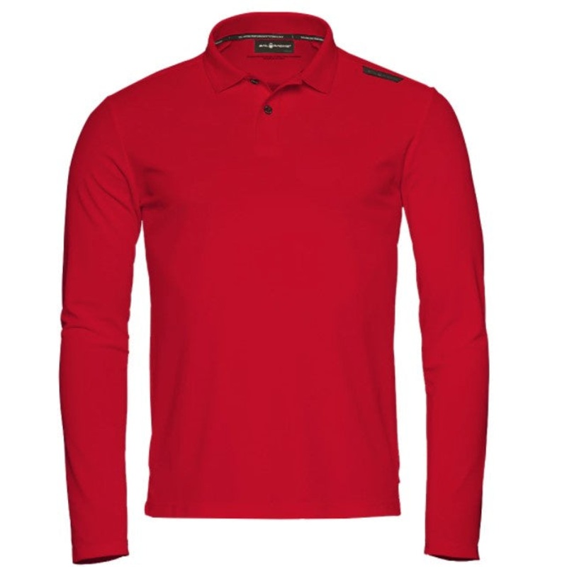 SAIL RACING BOW TECH POLO- LONG SLEEVE – BRIGHT RED