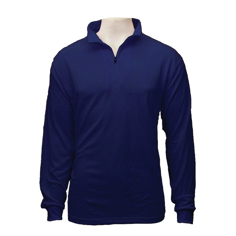 BURKE QUICK DRY LONG SLEEVE ZIP POLO – NAVY  – DISCONTINUED STYLE