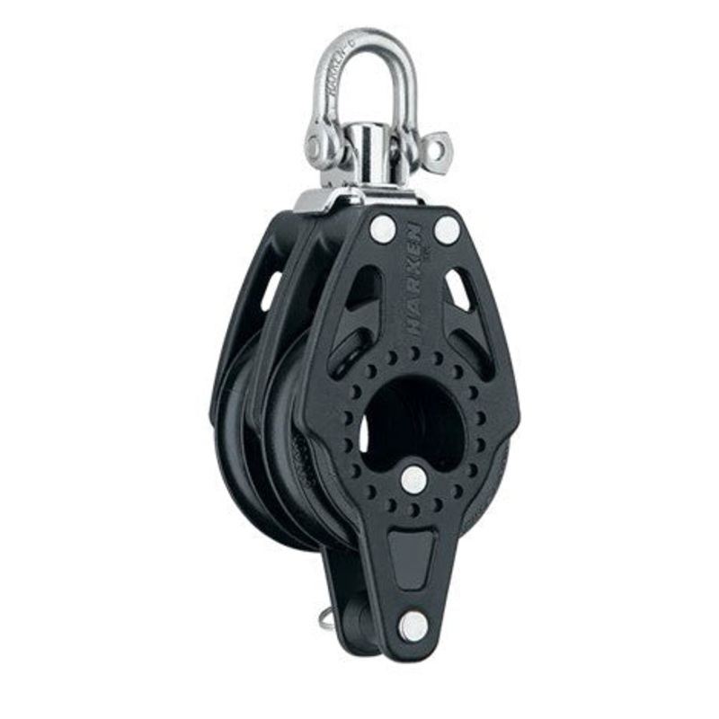 HARKEN 2618 57MM TRIPLE CARBO BLOCK W/CAM CLEAT AND BECKET