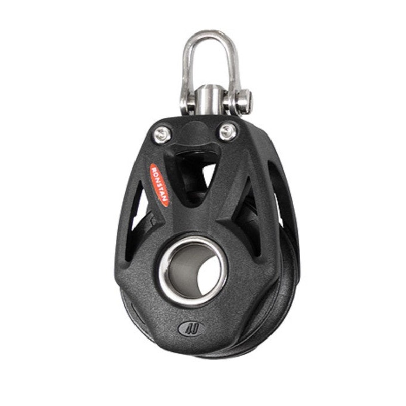 RONSTAN SINGLE SERIES 40 ORBIT BLOCK, becket hub, swivel shackle head