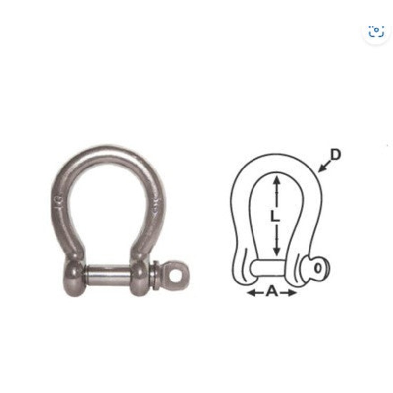 STAINLESS STEEL BOW SHACKLE – RWB 2534 – 12MM