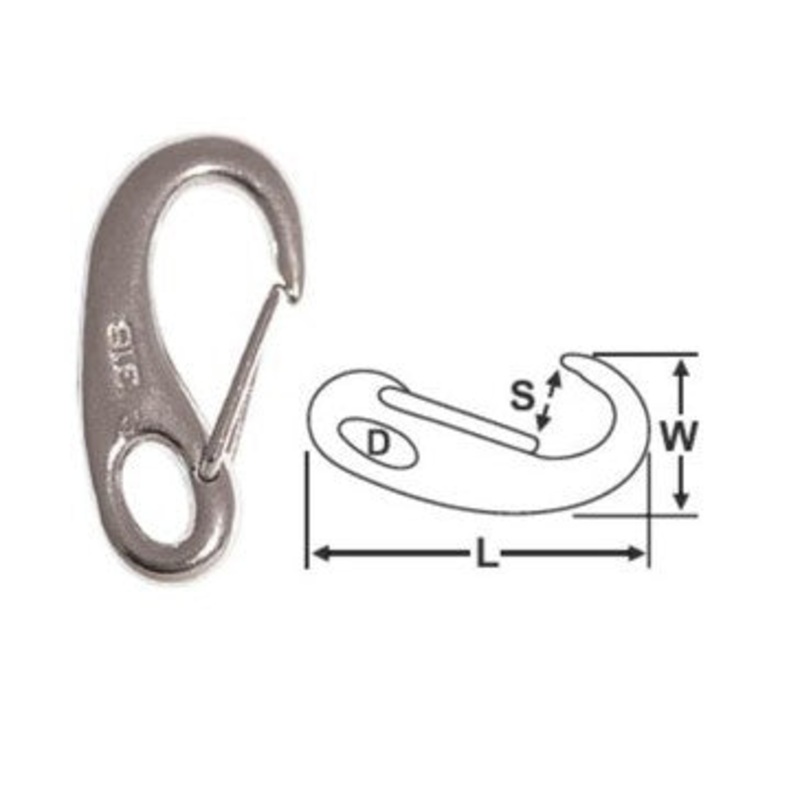CAST SNAP HOOK – STAINLESS STEEL 100MM