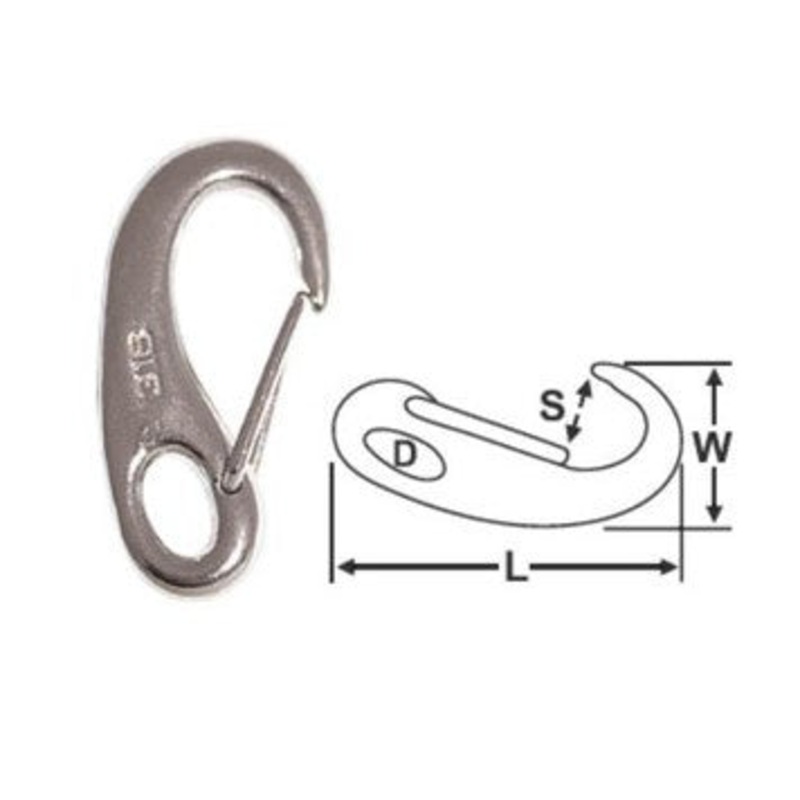 CAST SNAP HOOK – STAINLESS STEEL 70MM