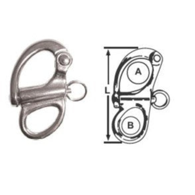 FIXED SNAP SHACKLES – STAINLESS STEEL – 70MM