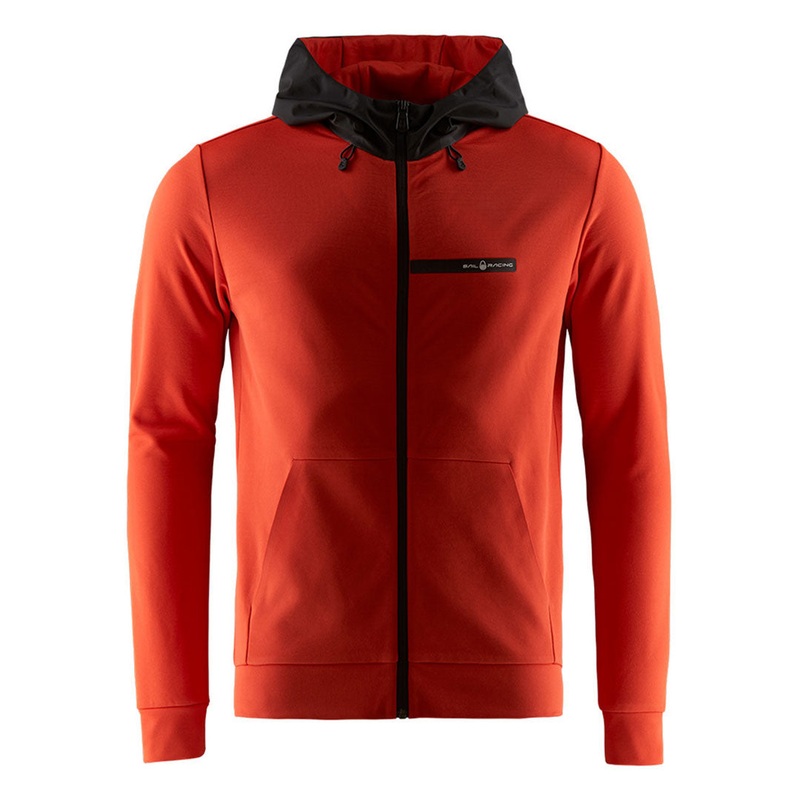 SAIL RACING E-DYE ZIP HOOD – BRIGHT RED