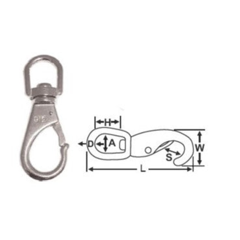 SWIVEL EYE SNAP HOOKS – STAINLESS NO.2