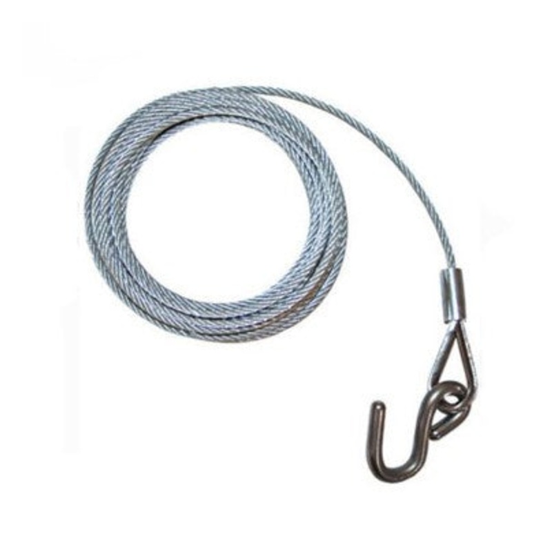 TRAILER WINCH WIRE & S HOOK 4MM X6M