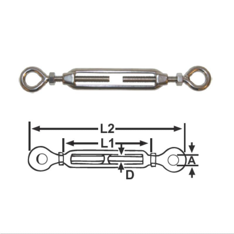 TURNBUCKLES – EYE & EYE STAINLESS STEEL 5MM – RWB2497