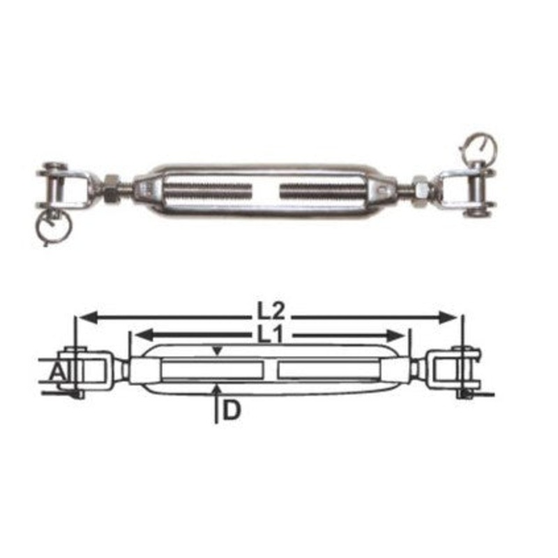 TURNBUCKLES – JAW & JAW STAINLESS STEEL – 5MM