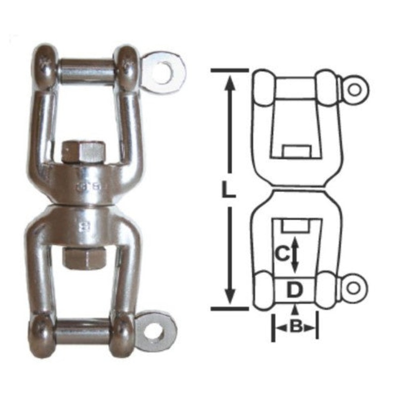 13MM JAW & JAW SWIVEL – 316 STAINLESS