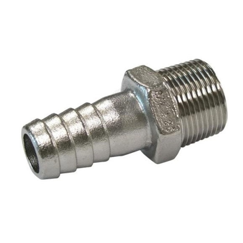 MALE HOSE TAIL – 316G STAINLESS – 3/4 BSP