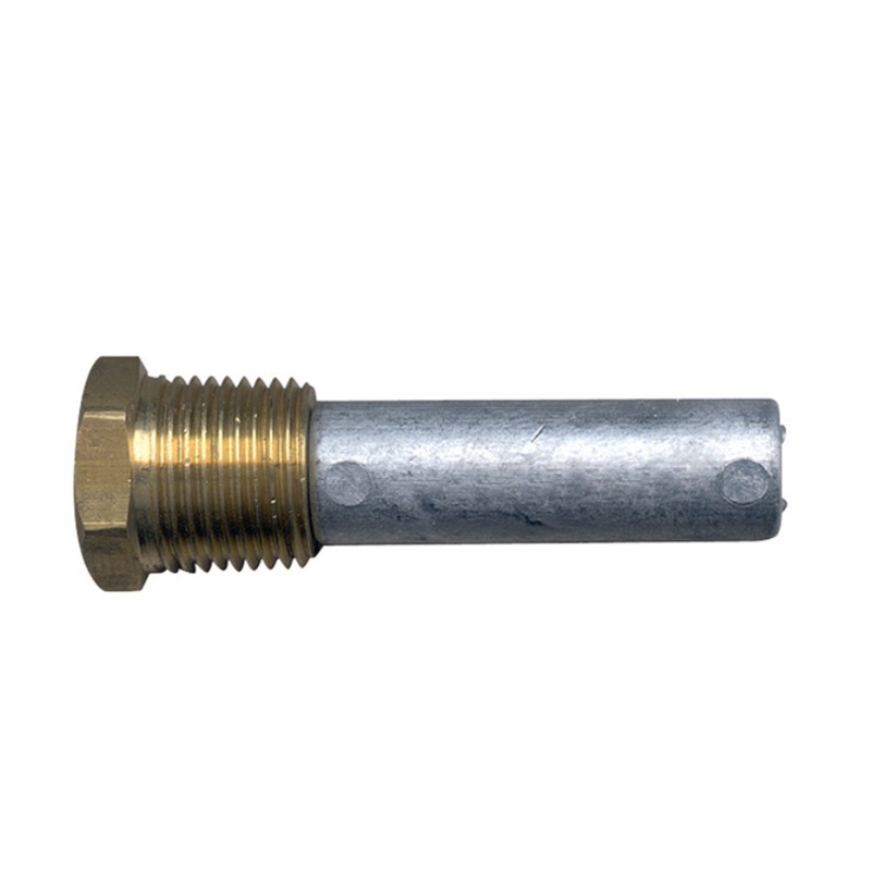 PENCIL ZINC ANODE WITH BRASS PLUG 51MM X 15.8MM