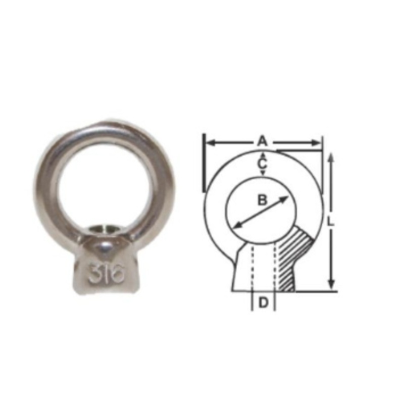 STAINLESS STEEL EYENUT – M10