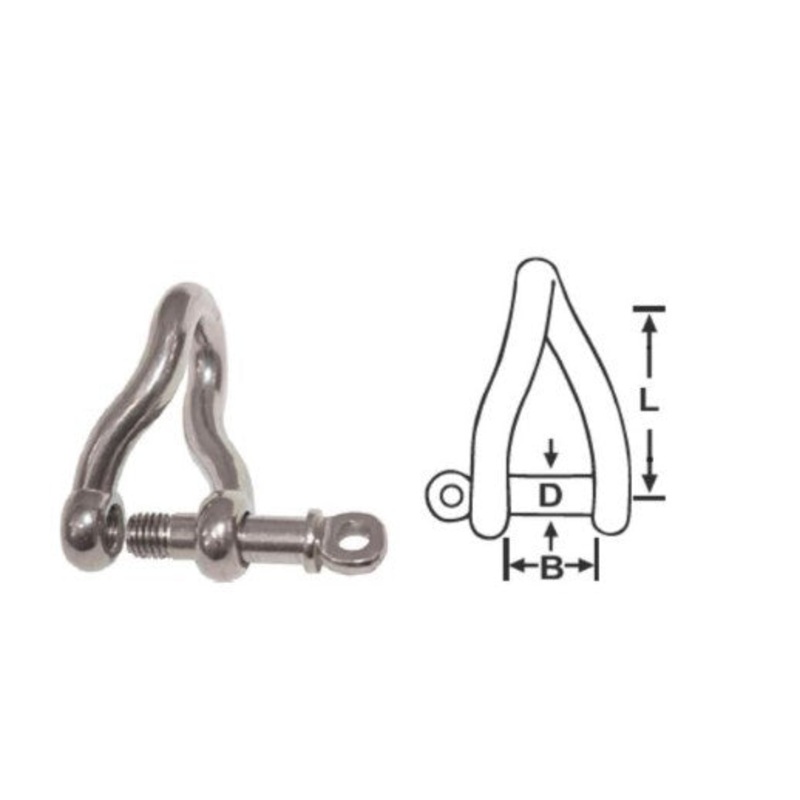 TWISTED SHACKLE – STAINLESS STEEL –  10MM