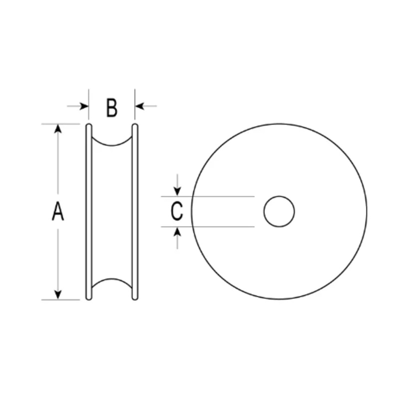 ACETAL SHEAVE – OD:28MM X ID:8MM X W:15MM