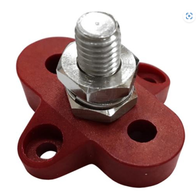 HEAVY DUTY TERMINAL STUD M10 SINGLE RED