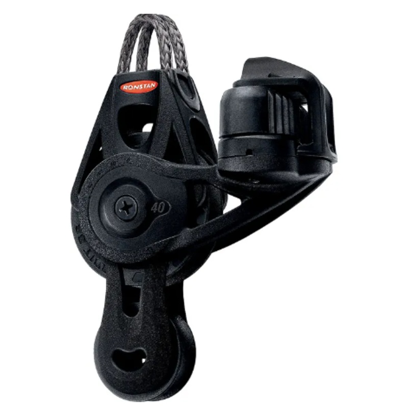 RONSTAN SERIES 40 BB ORBIT BLOCK, FIDDLE WITH CLEAT & DYNEEMA LINK HEAD