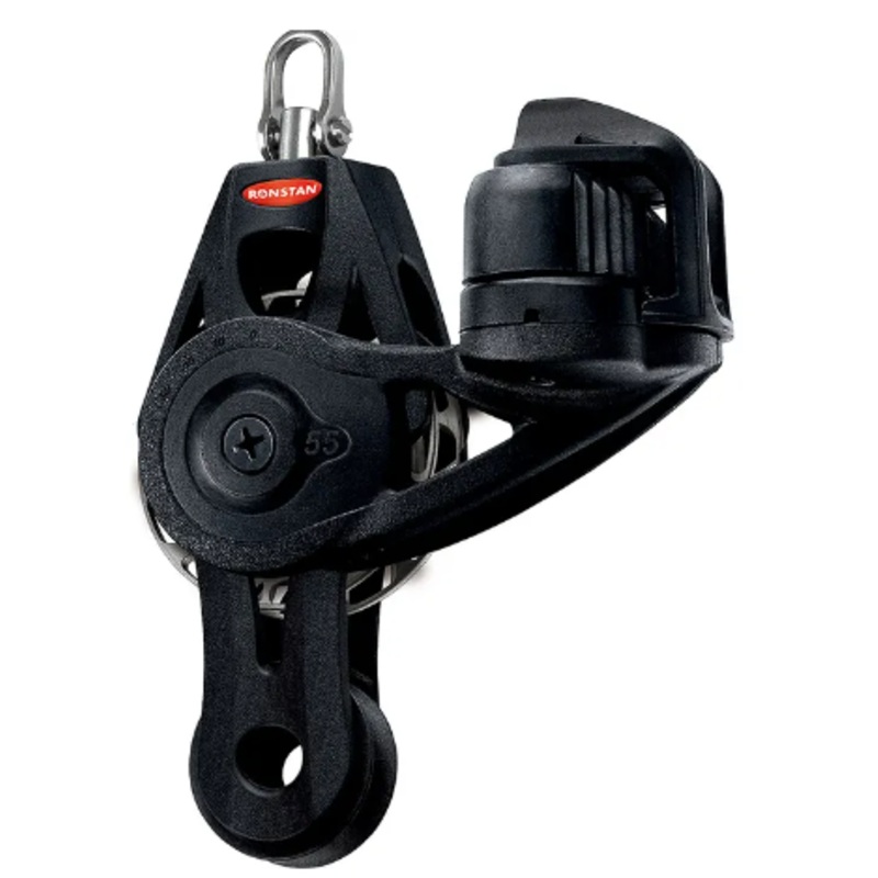 RONSTAN SERIES 55 SWIVEL RATCHET ORBIT BLOCK WITH FIDDLE, BECKET AND CAM CLEAT